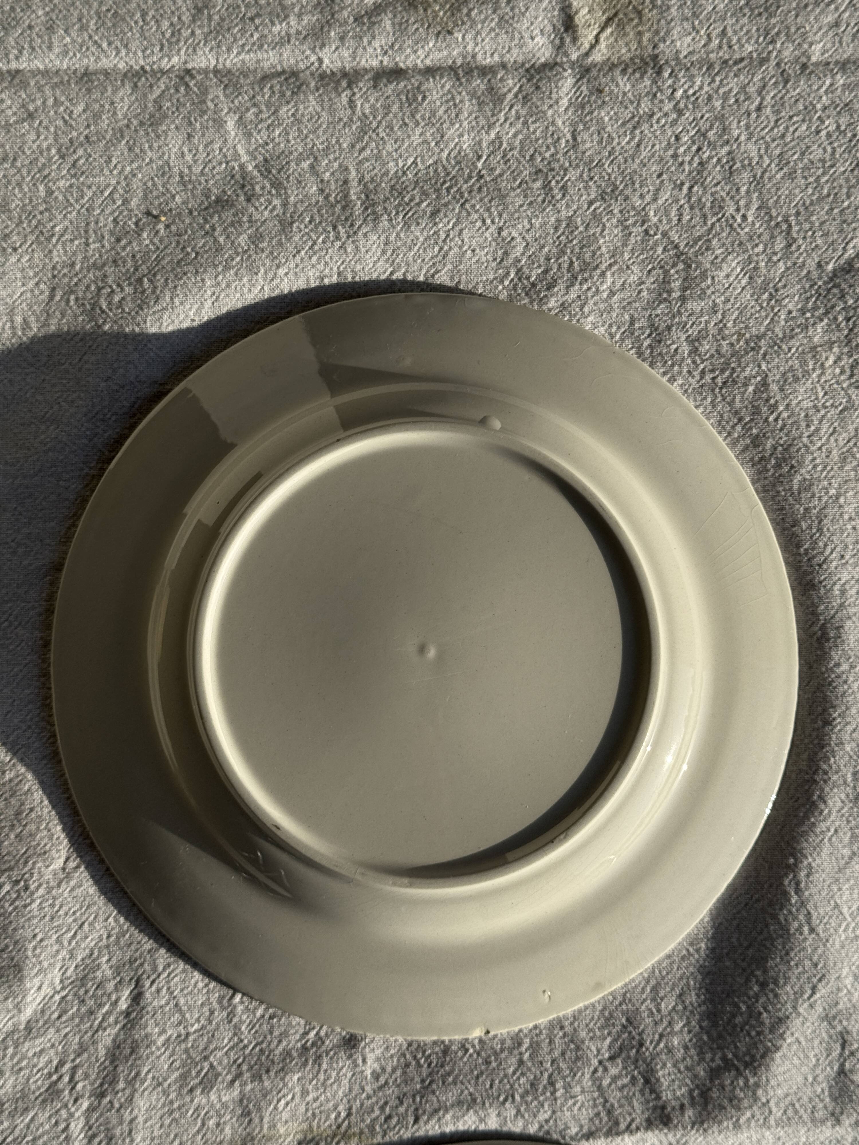 Set of 4 small white earthenware dessert plates D20