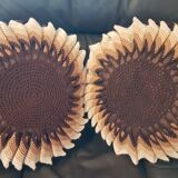 Set of 2 crochet cushions 70s