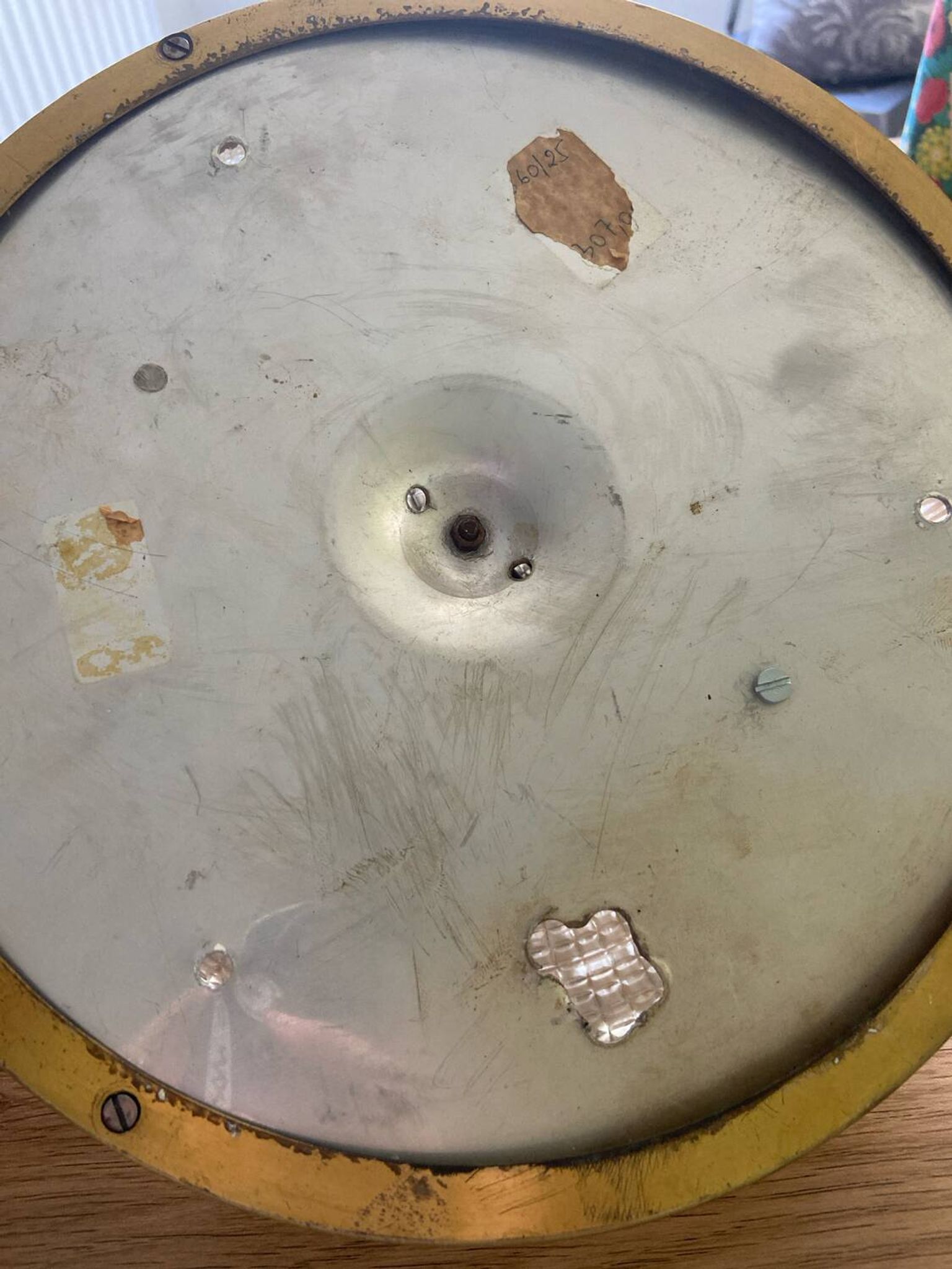Plafonnier laiton et verre