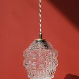 Hanging lamp textured patterned glass and relief