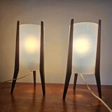 Pair of Mid-Century Table Lamps Pokrok Zilina, Tripod, Rocket, 1970s