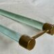 Art deco towel rack brass and glass