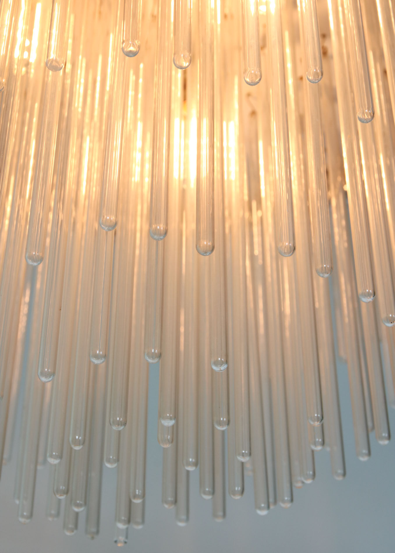 Minimalist handblown glass chandelier, 1970s