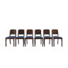 6 chaises Art Déco avec sièges bleus
