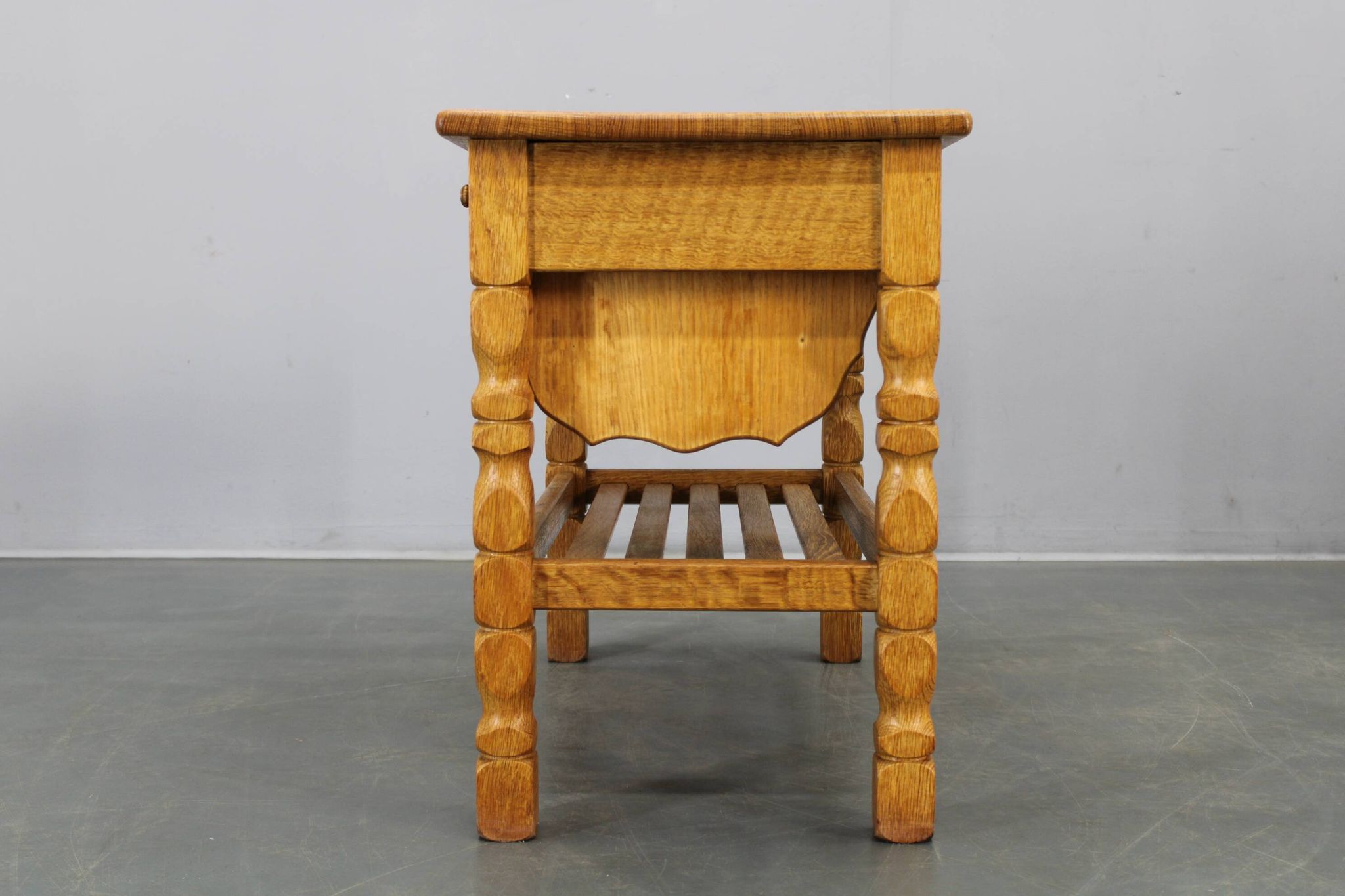 Danish mid-century oak sewing cabinet by Henning Kjaernulf