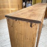 Enfilade de métier en chêne avec portes vitrées
