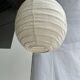 Small Japanese-style natural rattan and linen pendant light in the shape of a drop H40 D35