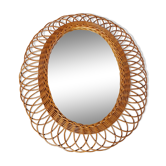 Miroir en rotin vintage