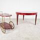 Italian red lacquered Goatskin / Parchment dining table by Aldo Tura, 1960s
