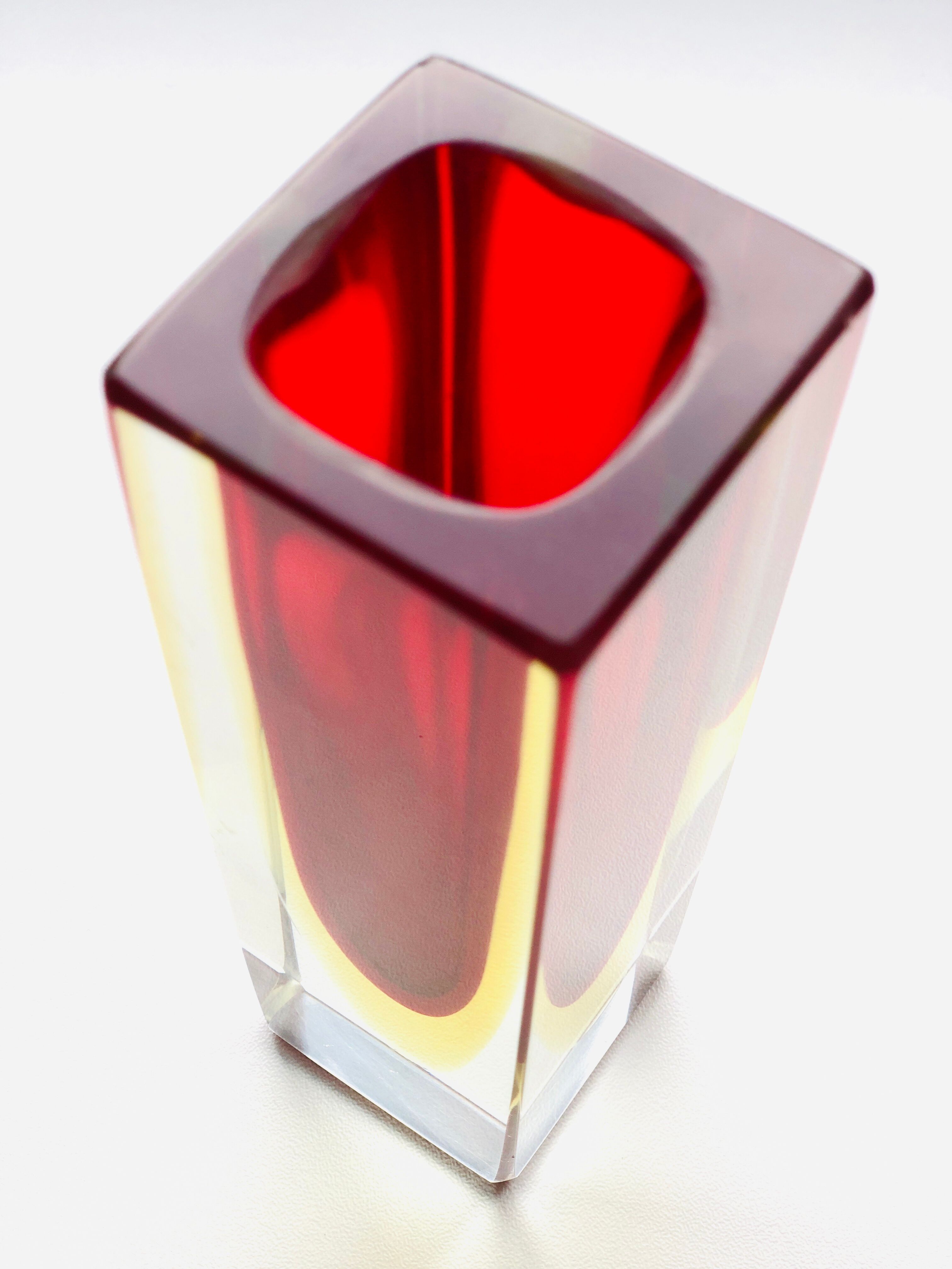 Vase Sommerso Murano design Luigi Mandruzzato, 60s