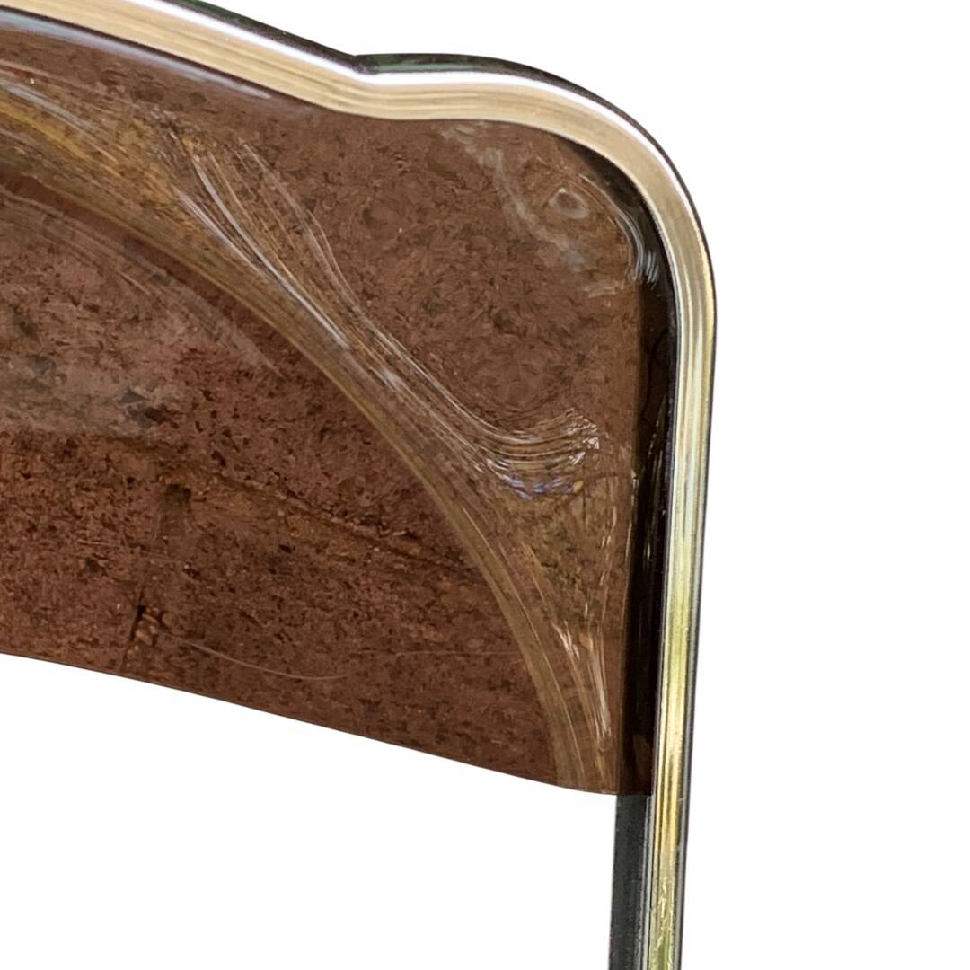 6 chaises pliantes en Plexiglas fumé et métal chrome Chaisor 1970