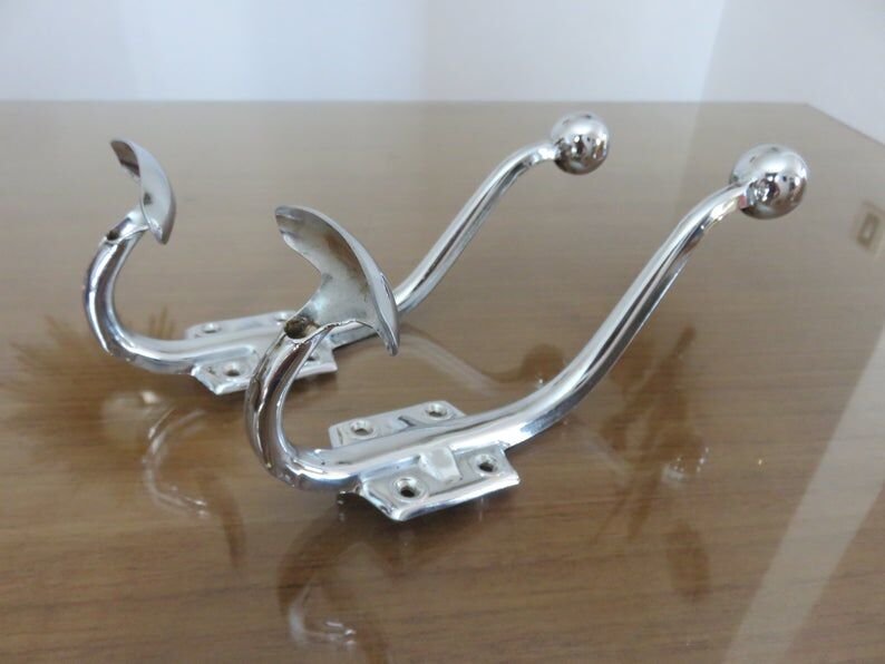 Pair of chrome metal pads 70s