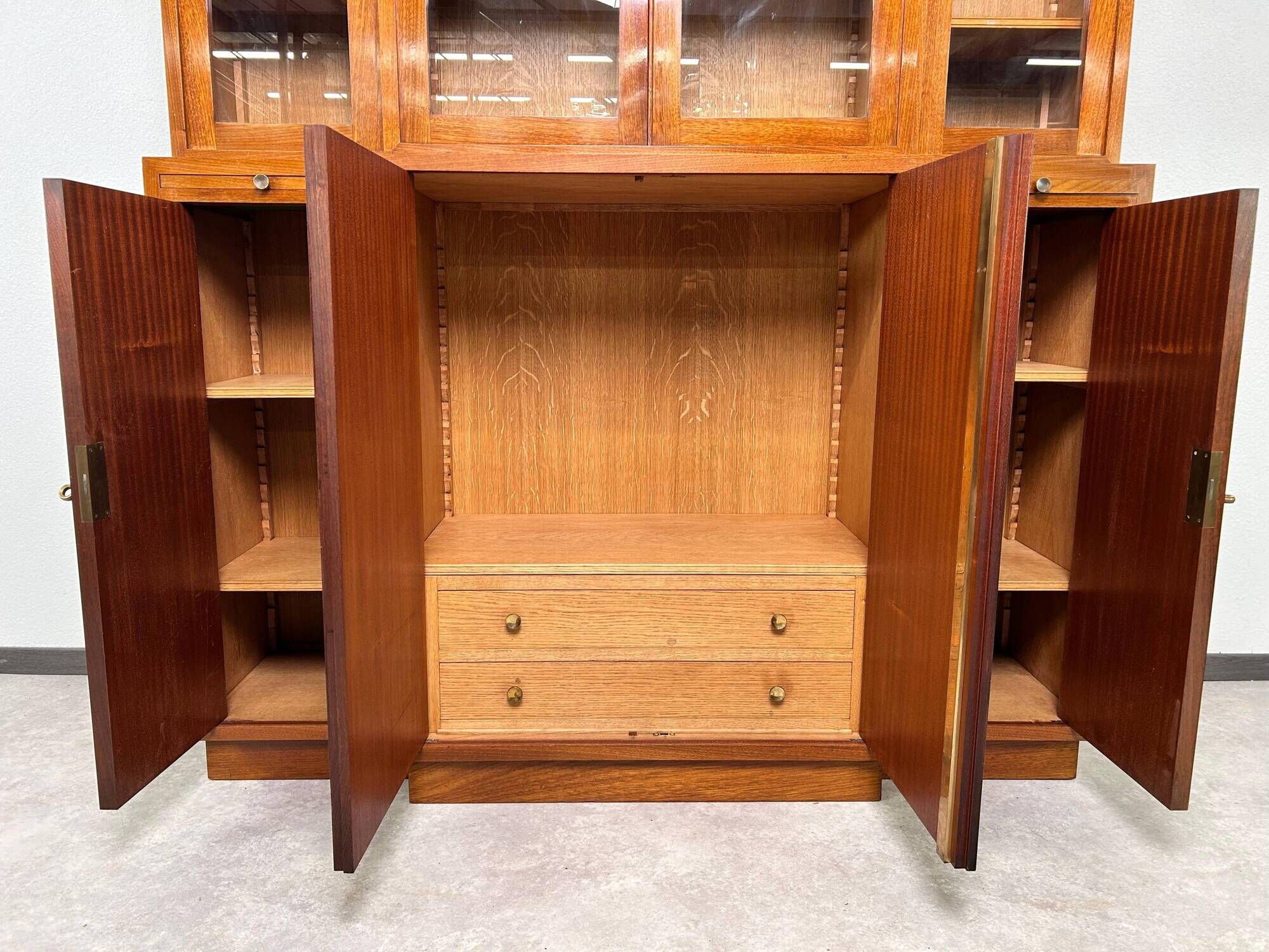 Cubist library with marquetry, around 1930
