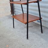 Teak and metal side table