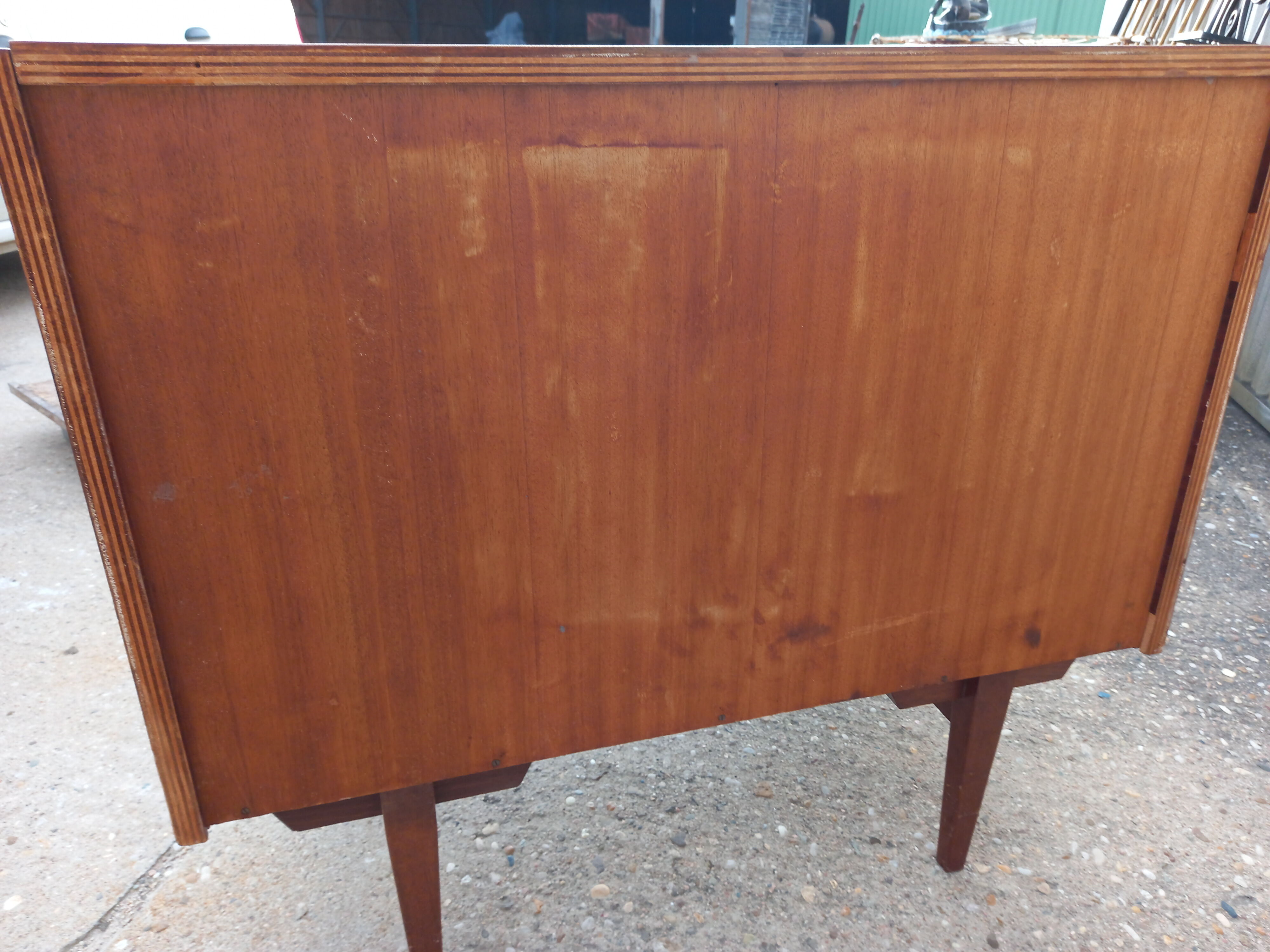 Vintage sideboard with shutter or sliding door 60s