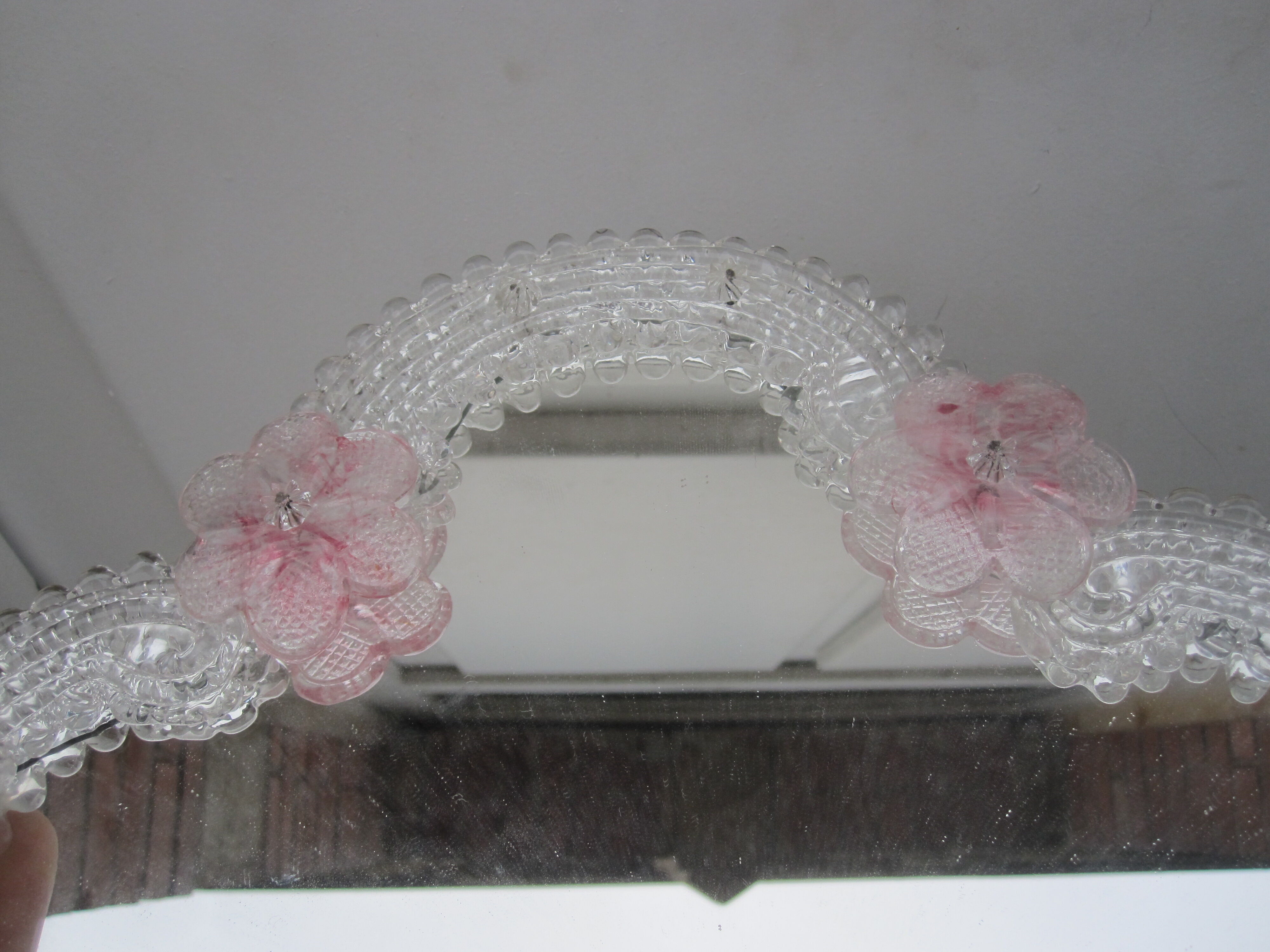 Venetian mirror flowers Murano 32x35cm