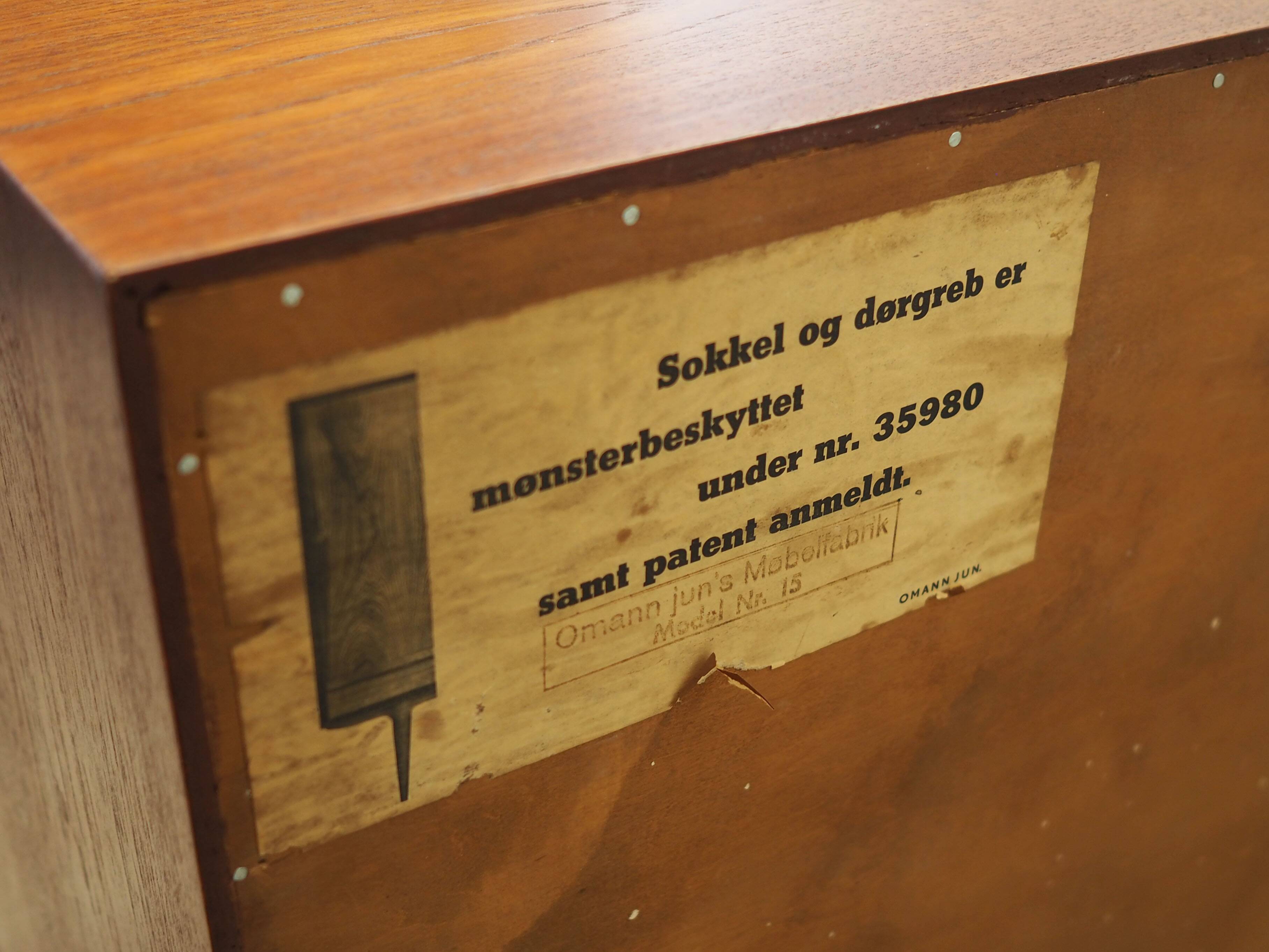 Teak highboard, Danish design, 1970s, manufacturer: Omann Jun