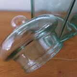 Bocal octogonal en verre vert