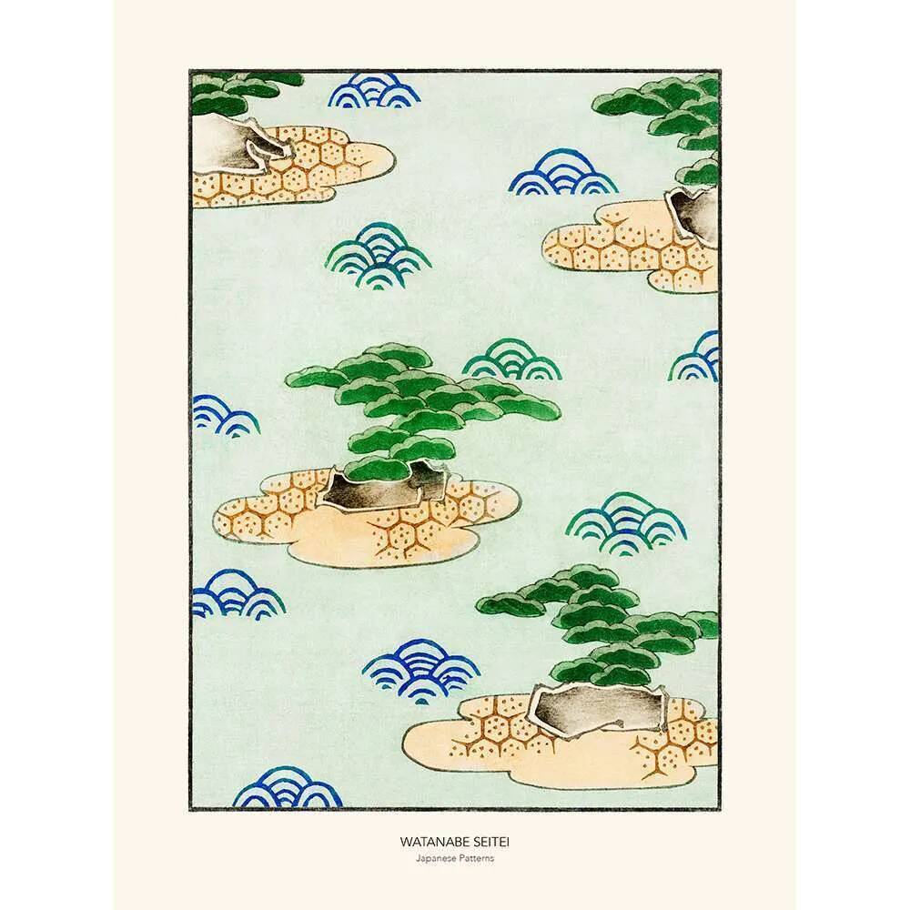 Watanabe Seitei bonsai motif Japanese island design