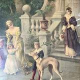 Antique print of the nineteenth century gilded frame