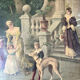 Antique print of the nineteenth century gilded frame