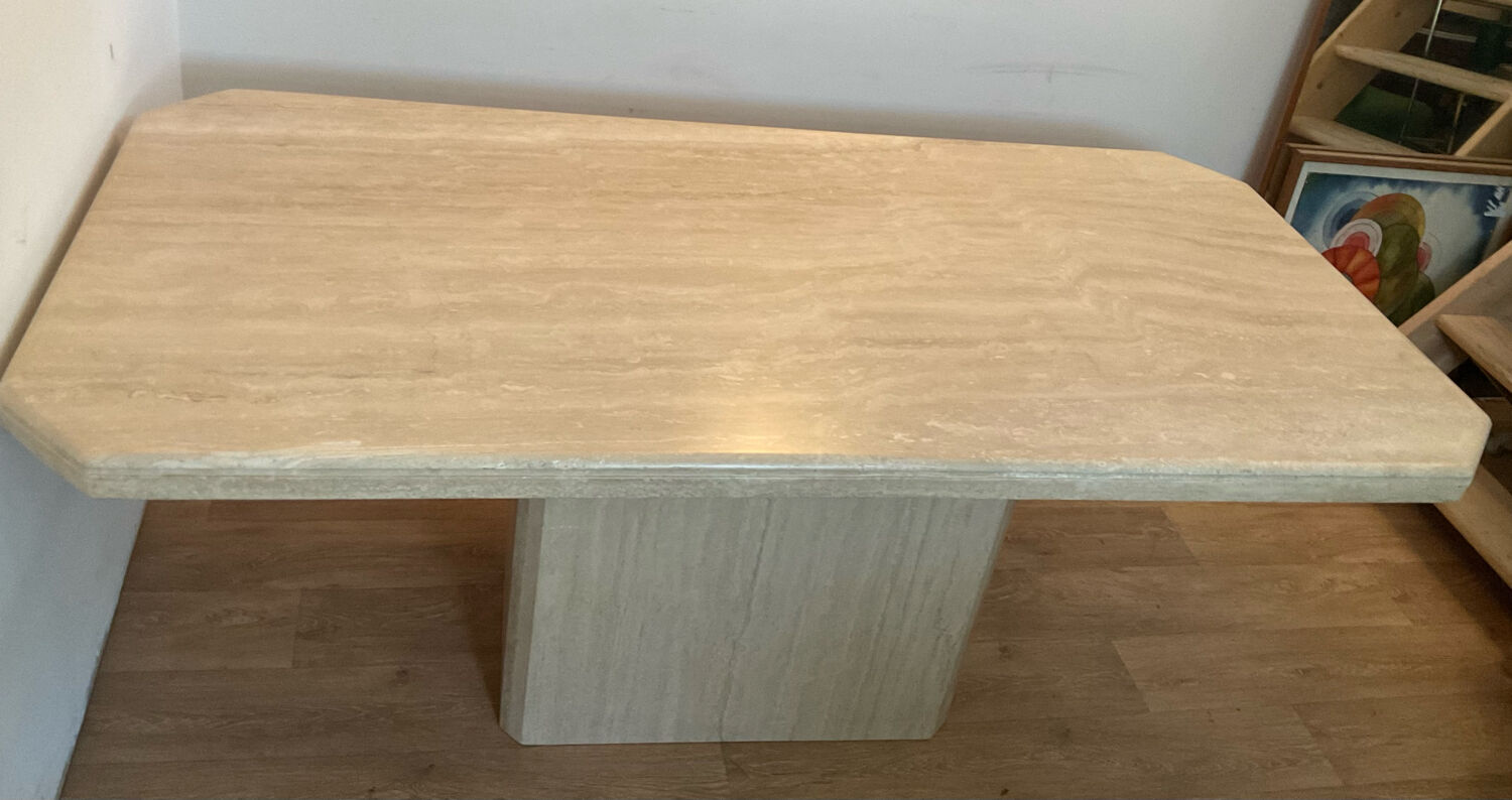 Travertine dining table 6/8 people