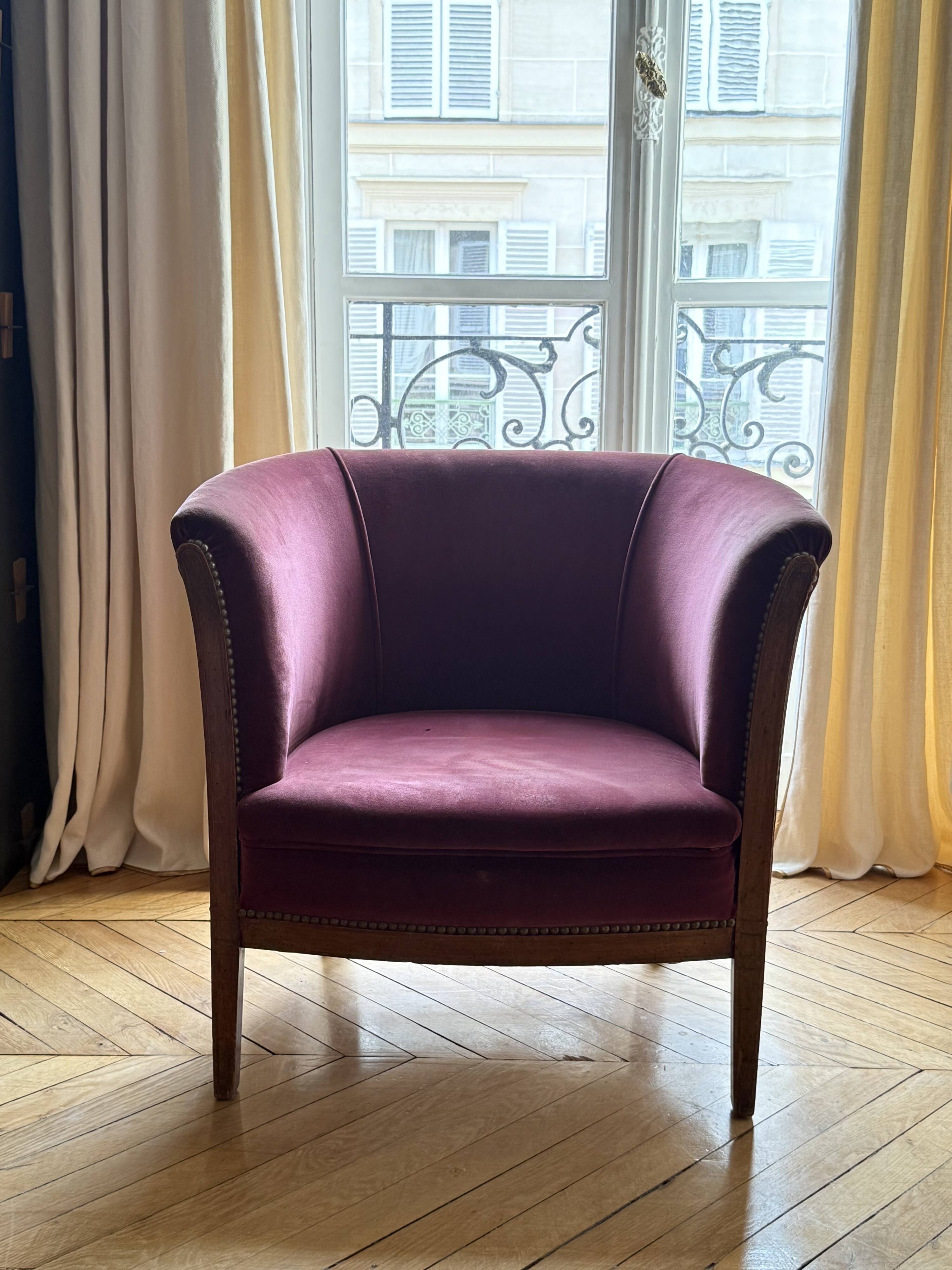 Paire de fauteuils tonneau