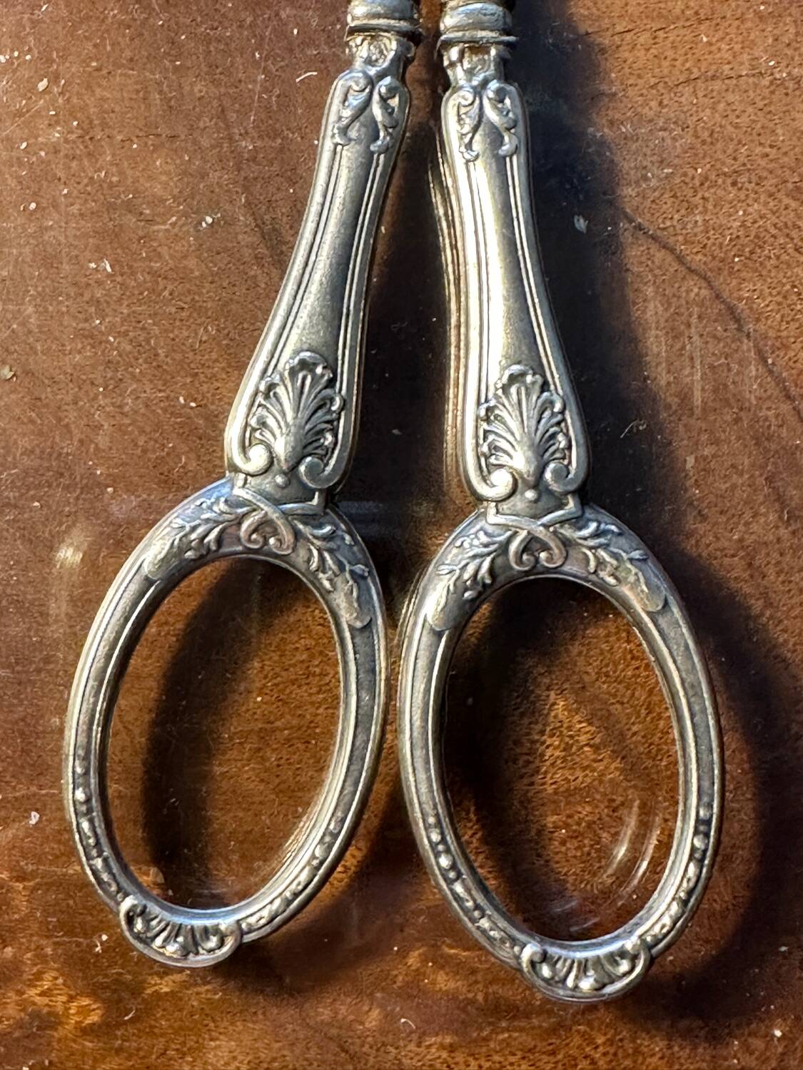 Pair of Antique Silver Grape Scissors