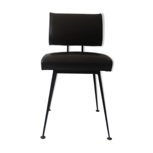 Chaise fourmi en Skaï noir, design 1960