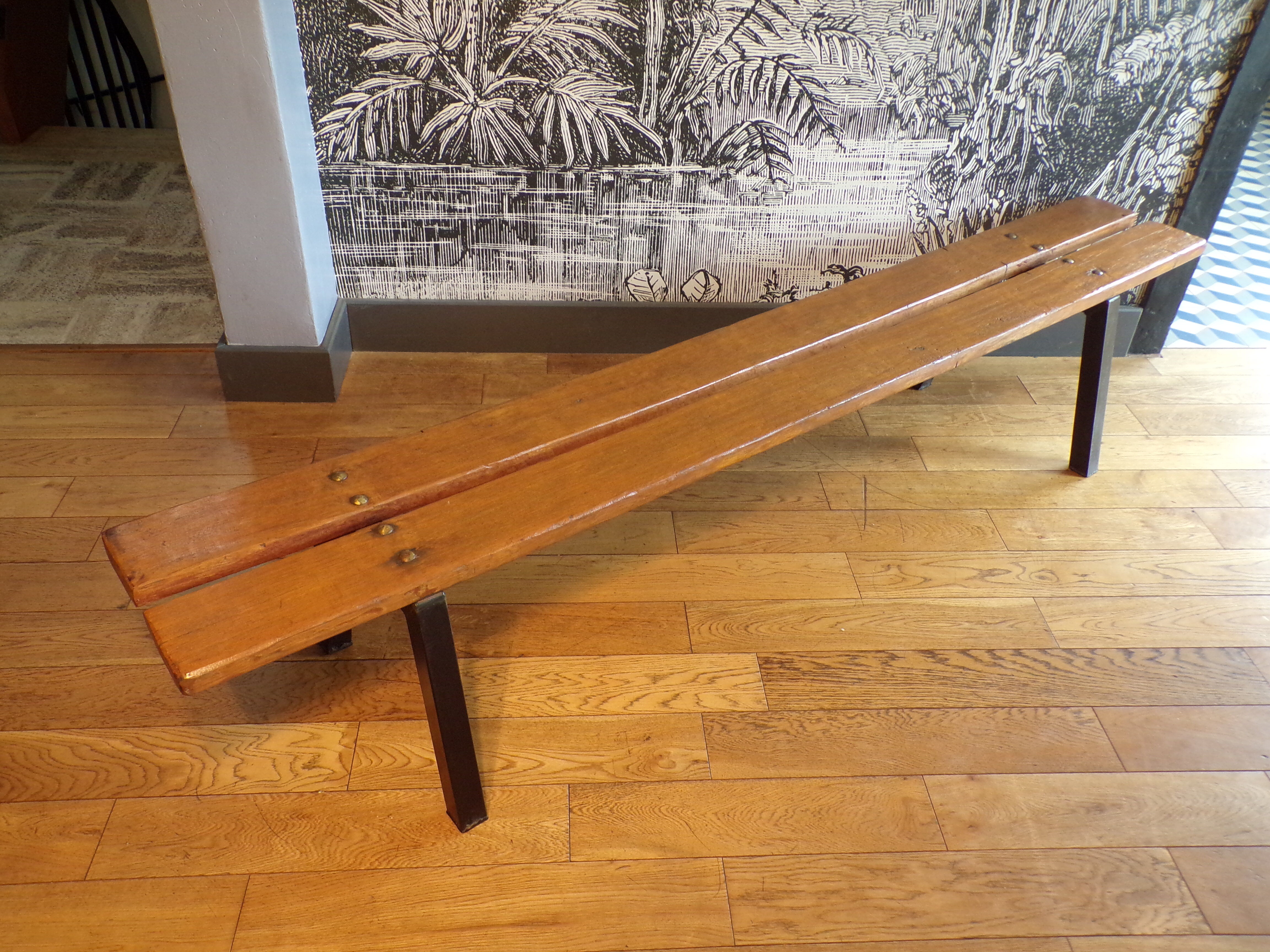 Old teak workshop bench