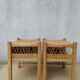 Paire de chevets bois et rotin