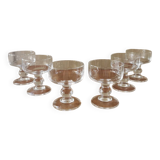 Set of 6 vintage 70s crystal champagne glasses