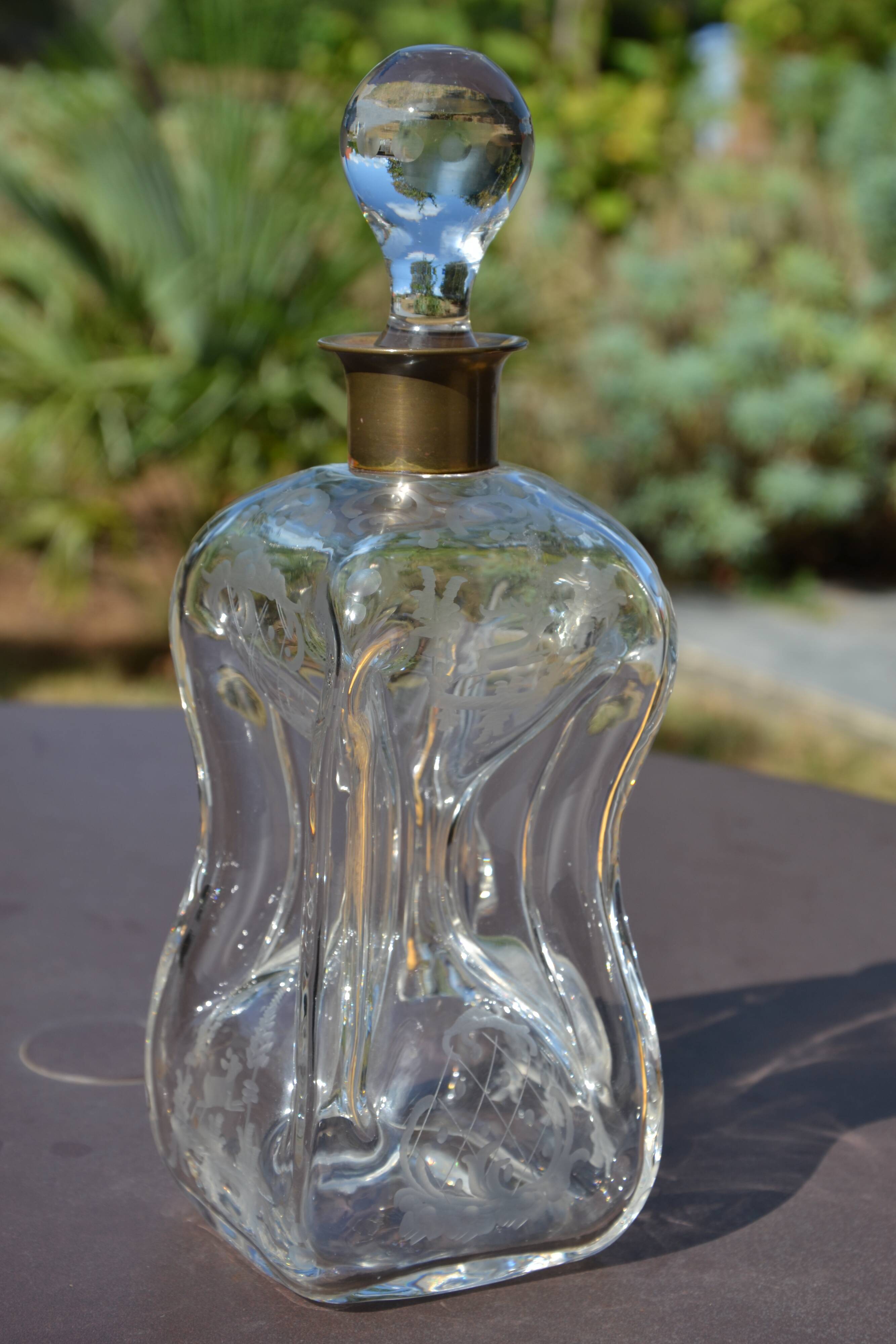 Carafe en cristal gravé Jacob Eiler Bang Danemark