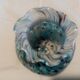 Superbe ancien vase en pate de verre maroneen cristallerie de clichy