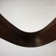 Italian Oval Teak Mirror 1950s 32x103cm