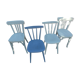 Set de 4 chaises bleu dépareillées
