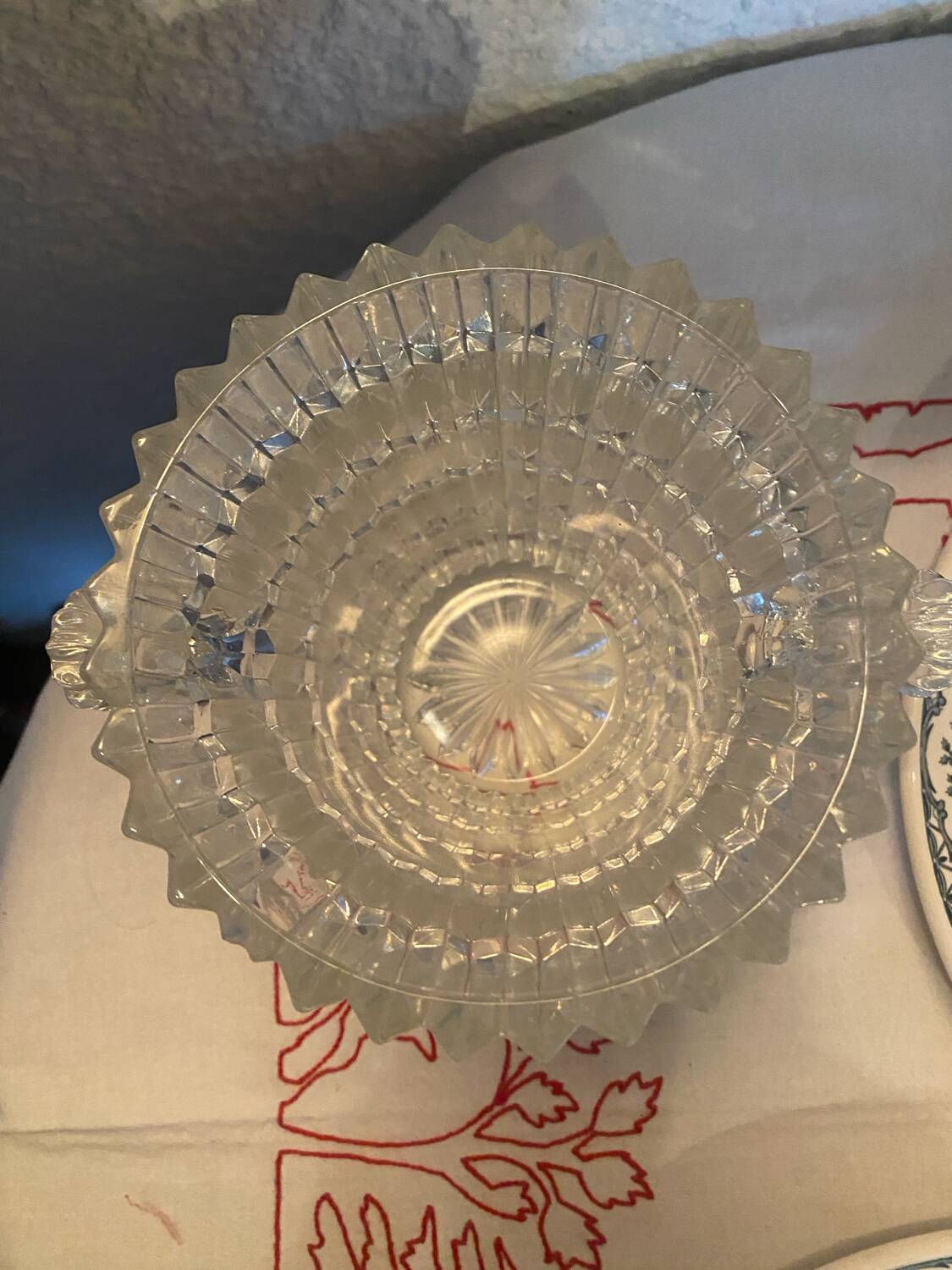 Antique molded glass ice bucket