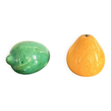 Vintage Italian Polished Alabaster Pear Lemon Fruit