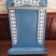 Old door kitchen utensils blue enamelled sheet metal