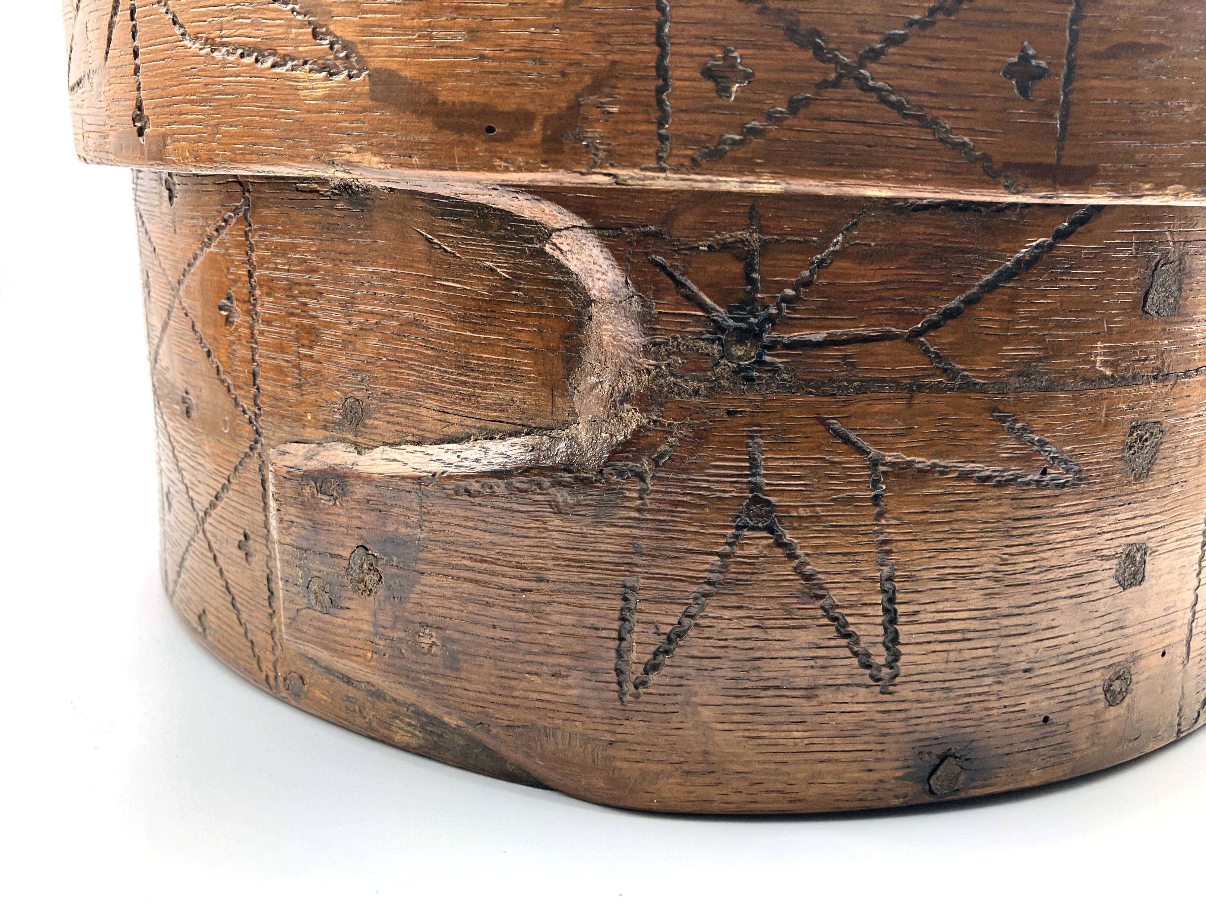 Antique Swedish Bentwood Box with Lid • Folk Art