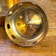Bonbonnière, in the shape of an apple, made of brass.