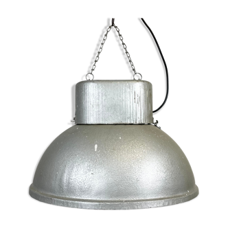 Oval industrial polish factory pendant lamp from mesko, 1970s