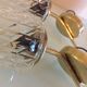 Pair of brass wall lamps conical glasses from the 60's