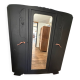 Matte black Art Deco wardrobe