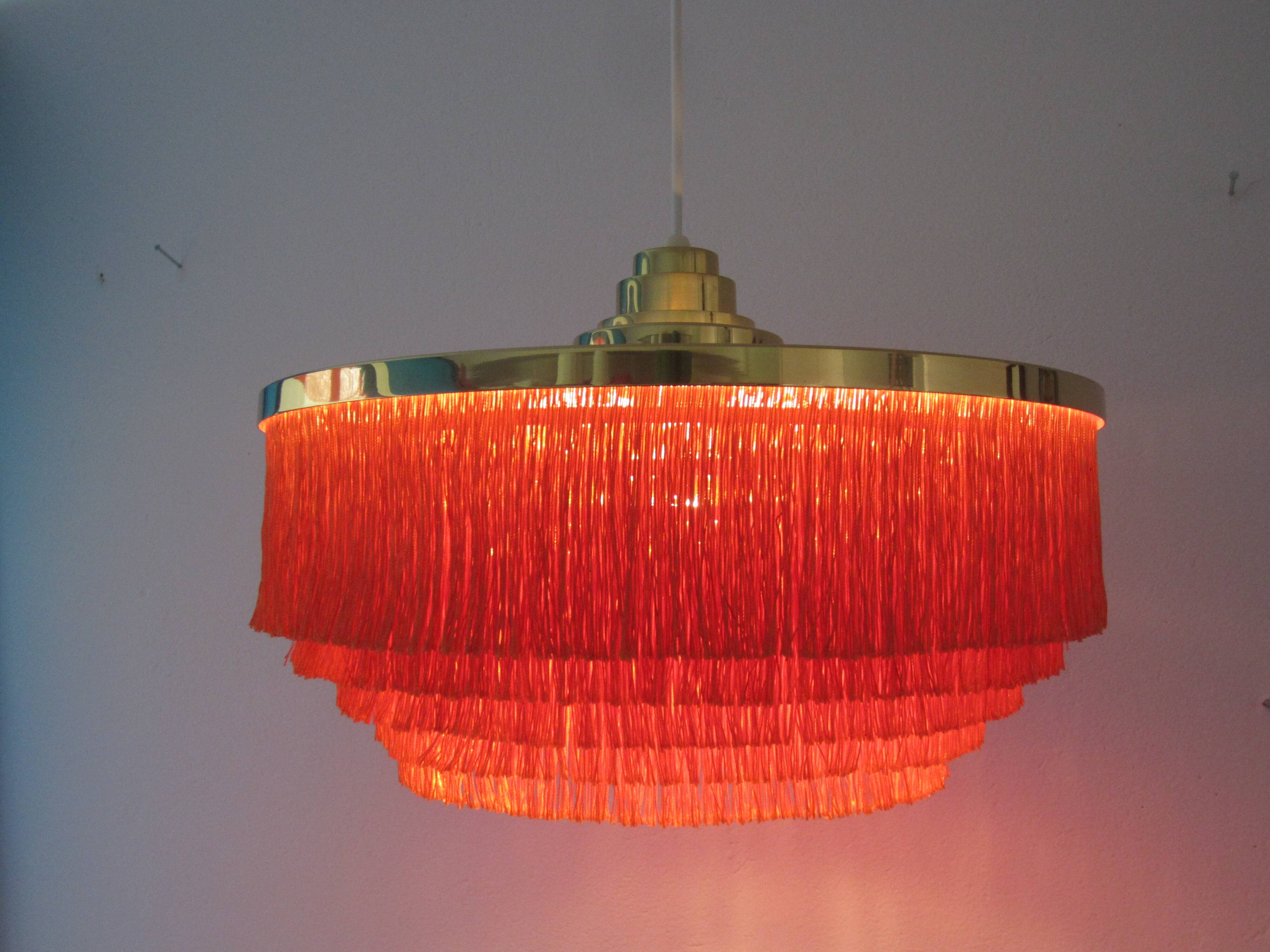 Scandinavian fringed pendant lamp model T-603 by Hans-Agne Jakobsson
