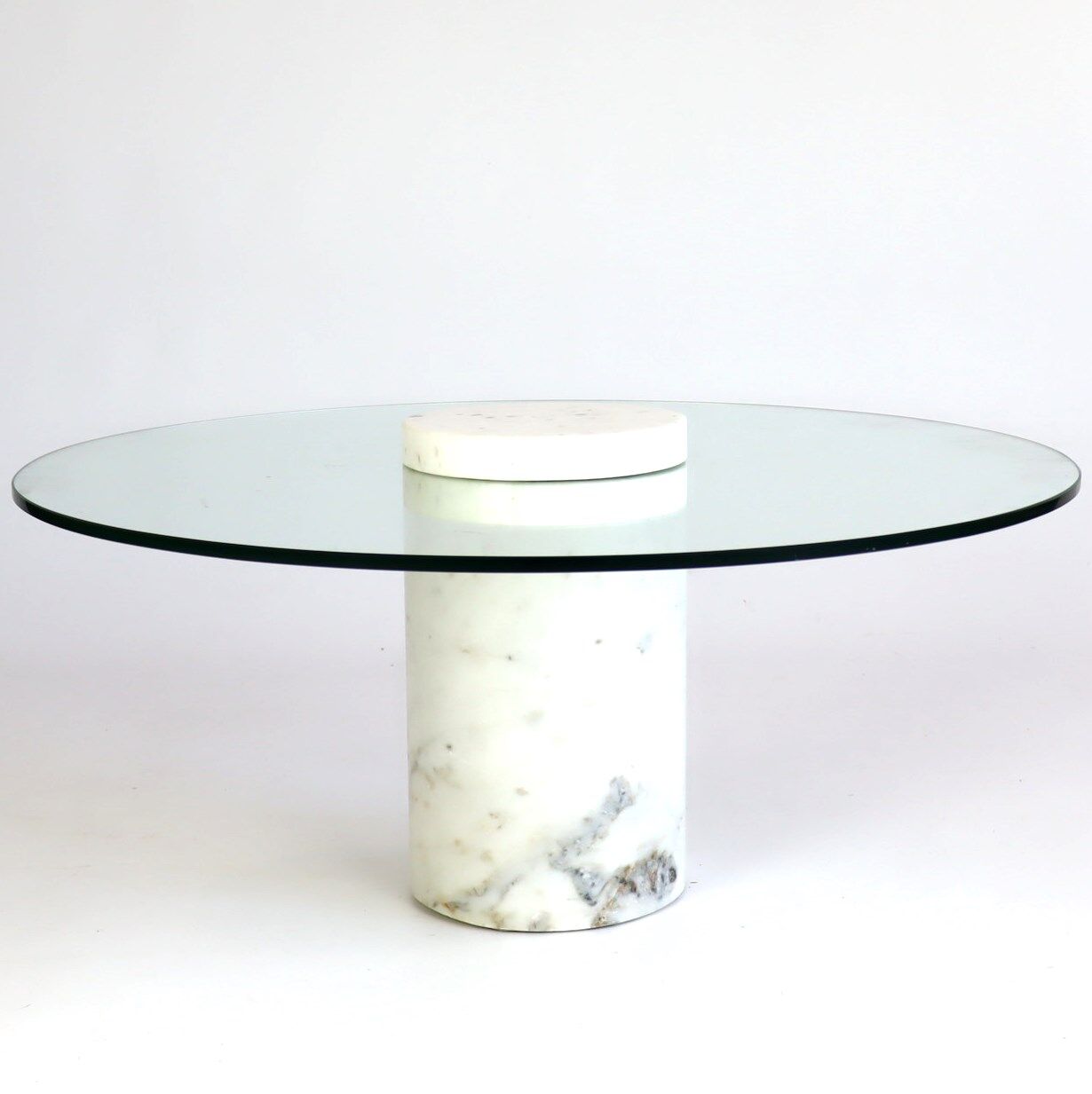 Glass and marble coffee table