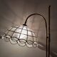 Mid Century Modern brass floor lamp with Capiz shell shade 1970s