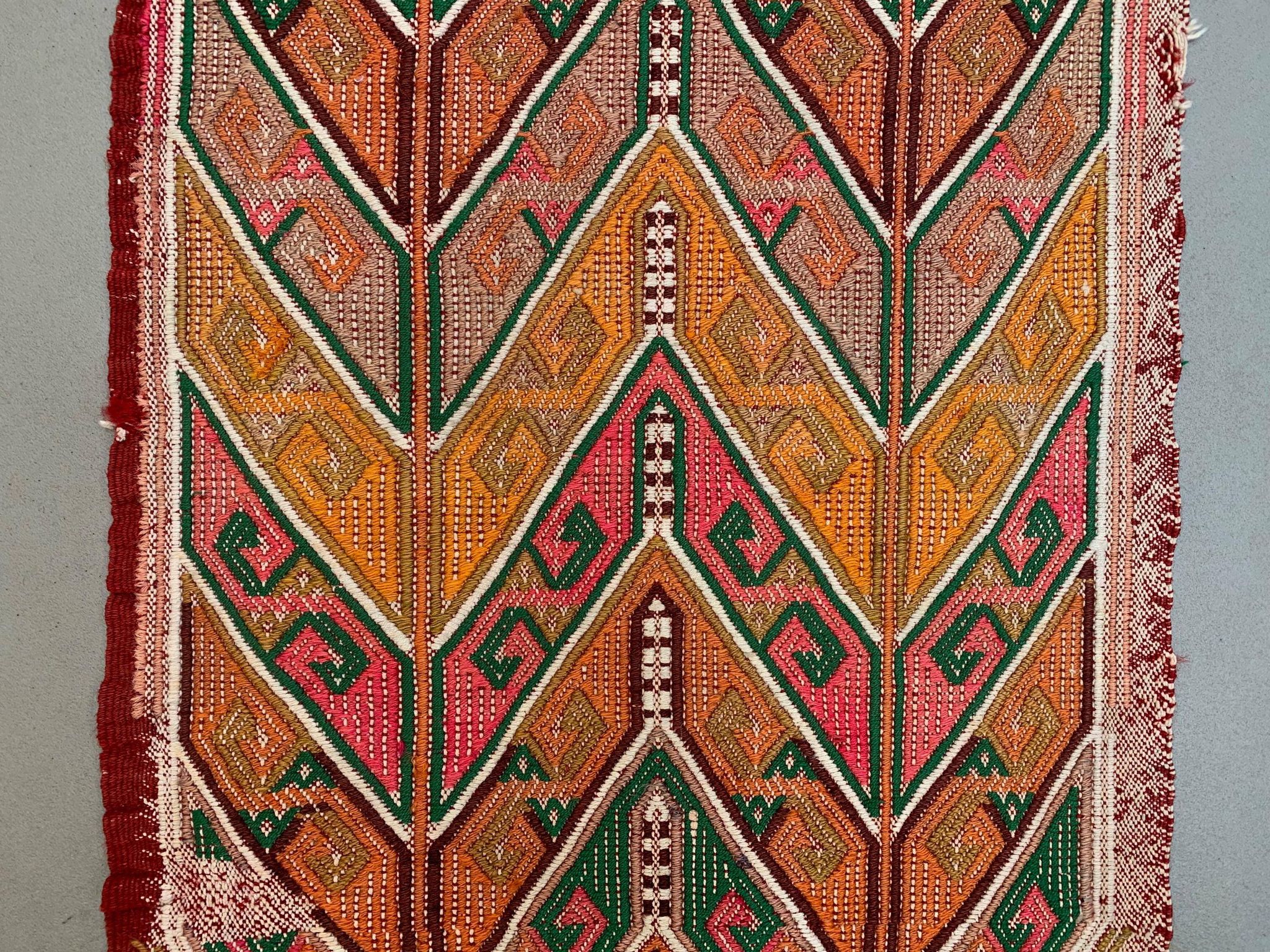 Vintage Turkish Mini Kilim 90x49 cm Wool Small Kelim Runner, shabby Chic