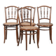 Set of 4 vintage bistro chairs Jacob & Josef Kohn Wien with a wicker seat
