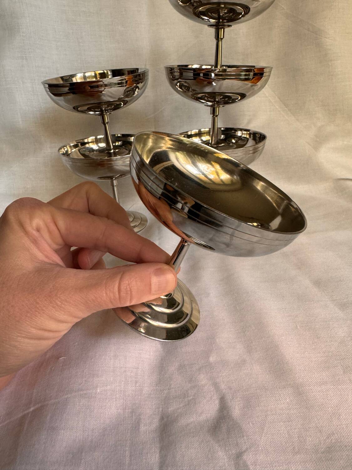 Set of 6 Letang Remy stainless steel ice cream cups